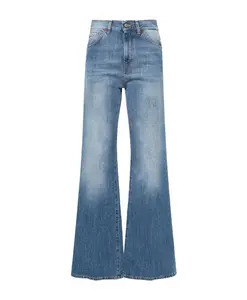 Синие широкие брюки с карманами Dondup, синий