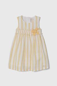 Детское платье из смесового льна Guess, желтый