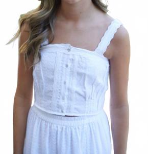 Детский топ Skylar Heart с кружевом в белом цвете THEME