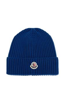 Шапка-бини в рубчик Moncler Enfant, синий