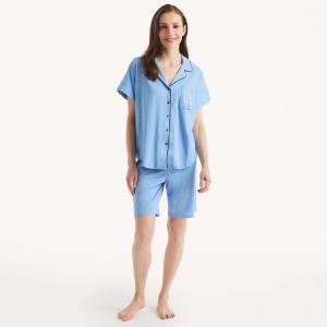 Наутика Женский комплект пижамы с бермудскими шортами Nautica, синий