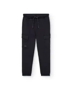Детские спортивные штаны из флиса с накладными карманами Boboli, черный