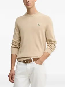 Свитер с круглым вырезом Lacoste, бежевый