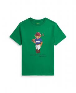 Детская хлопковая футболка Polo Bear (размер 8-20) Polo Ralph Lauren, Green