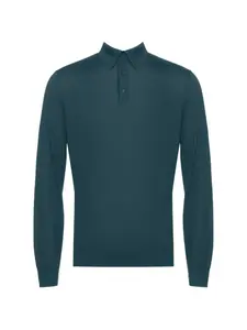 Вязаное поло на пуговицах Zegna, синий