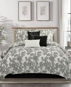 Комплект постельного белья Maybole Floral из 7 предметов, размер Queen Stratford Park, Black White