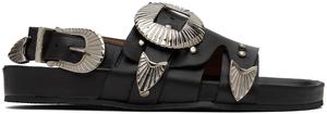 Эксклюзивные черные кожаные сандалии Toga Pulla SSENSE