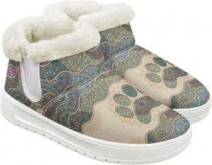 Quxjehoe Зимние сапоги для женщин, комфортные, теплые, с плюшевой подкладкой, короткие ботильоны на выход с белой подошвой, размеры 6-13.5