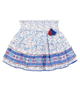 Мини-юбка с цветочным принтом Ариэль Poupette St Barth Kids, Blue Cerise Cib