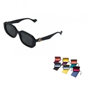 Солнцезащитные очки с прямоугольной оправой GUCCI, 001 (черный frame with серый lens)