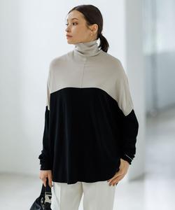 Широкий пуловер с высоким воротником из вискозы