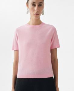 Женский шерстяной свитер с коротким рукавом MANGO, Pink