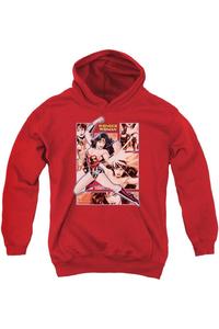 Толстовка с капюшоном Wonder Woman из Лиги справедливости Америки, молодежная Gildan, красный