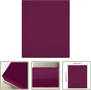 Простыня на резинке , бордовая, хлопок, 160х200 см The Living Store