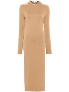 Rabanne платье с цепочкой, нейтральный цвет