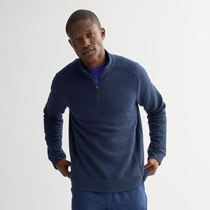 Мужская текстурированная полоска 1/4 zip Flx, True Navy