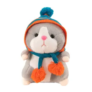 Плюшевая кукла милый золотистый медвежонок Mongoose высота 25см/30см OU DI PIG, серо-оранжевый