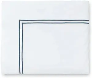 Простыня SFERRA Grande Hotel White/Cadet - Full /Queen Flat 96x114