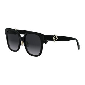 FENDI Plate Frame Metal Butterfly Sunglasses Unisex Black