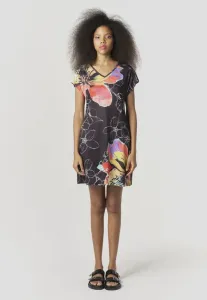 Короткое трикотажное платье с принтом Koroshi, Black