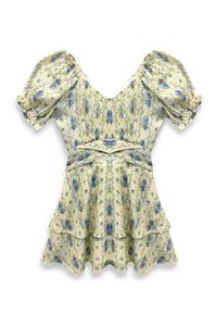 Платье Teen Delilah в кремовую полоску с цветочным принтом KatieJnyc