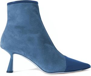 Женские разноцветные ботильоны FOWT с закрытым носком, на маленьком каблуке, с зауженным носком и боковой молнией, градиентный цвет, из замши, осень-зима, для платьев, работы, вечеринок и повседневной носки, размер 4-16 US, Blue