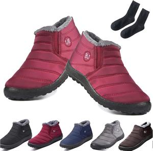 Зимние ботинки AINIJIA&HOLO Women's Boojoy, водонепроницаемые противоскользящие теплые ботильоны, унисекс снегоступы с носками, Red