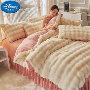 Disney Комплект постельного белья из 4 предметов, 150 см, плюш с искусственным мехом, антистатик, не линяет, цвет зеленый Bao Bao