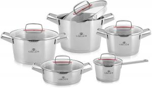 Набор посуды Gerlach Made 18/10, 10 предметов, серебряный