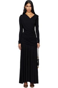Платье-Макси с драпировкой Ganni, черный