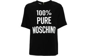 Футболка с принтом слоган MOSCHINO, черный