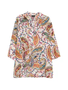 Блузы с V-образным вырезом и узором "пейсли" Etro, белый