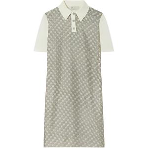 Футболка поло из шелка спереди TORY BURCH, цвет слоновая кость белый