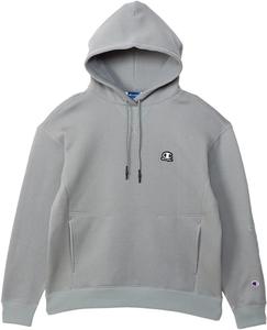 Толстовка с длинными рукавами Champion C3-YS106, эластичная, термобелье, с логотипом, TECH WEAVE(R) TERRY, мужская спортивная, серый