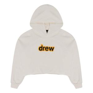 Толстовка secret cropped hoodie 'off white' Drew House, белый