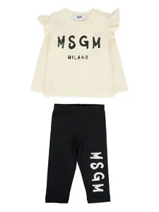 Спортивный костюм с оборками (комплект из двух) MSGM Kids, белый
