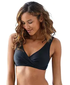 Женский бикини-топ с треугольными чашечками и запахом LASCANA, черный