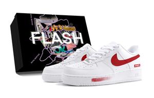 Nike Кроссовки для скейтбординга Air Force 1 Unnamed Abrasion Resistant низкие унисекс красный белый