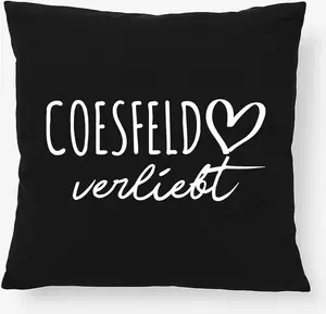 Подушка Huuraa Coesfeld in Love Gift 40x40 см с наполнителем из черного хлопка Coesfeld Decor Hellweg Druckerei