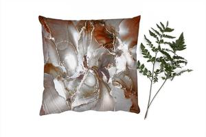 MuchoWow Декоративная подушка Диванная подушка Декоративная подушка для гостиной 60 x 60 см Серый - Золотой - Мрамор - Чехол на подушку - Хлопчатобумажная ткань - Декоративные наволочки