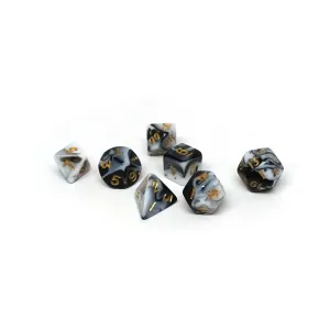 Мраморный с золотом (7), Dice - Mini 7 Piece Poly Sets (Easy Roller Dice)