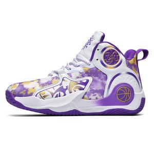 Баскетбольные кроссовки средней высоты с противоскользящей подошвой, унисекс Wooden Rabbit, White Purple