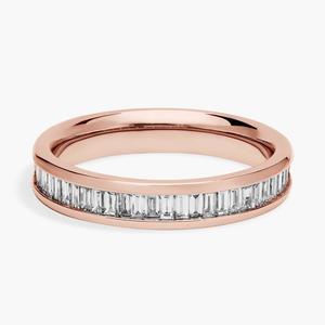 Кольцо с бриллиантами багетной огранки Channel Set из 14-каратного розового золота (1/2 карата) Blue Nile