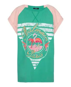 Футболка с фламинго Balmain, мультиколор