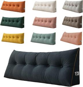 Generic Клиновидная подушка для изголовья с поддержкой поясницы, наполнитель из жемчужного хлопка Blue