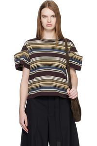 Sacai Футболка в разноцветную горизонтальную полоску