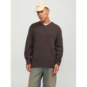 Свитер Jack & Jones Cosy Cable V Neck, зеленый