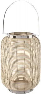 Креативный фонарь для дома "Фонарь ALEGRE, с ручкой", (1 шт.), подсвечник из натуральной ивы Creativ home 28 см, коричневый