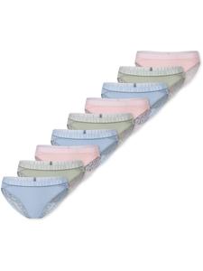 ELLE Трусики Brasil с кружевом розового, светло-зеленого и светло-голубого цвета