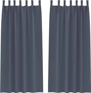 Плотные шторы с кольцами, 2 шт., антрацит, 245 x 140 см vidaXL